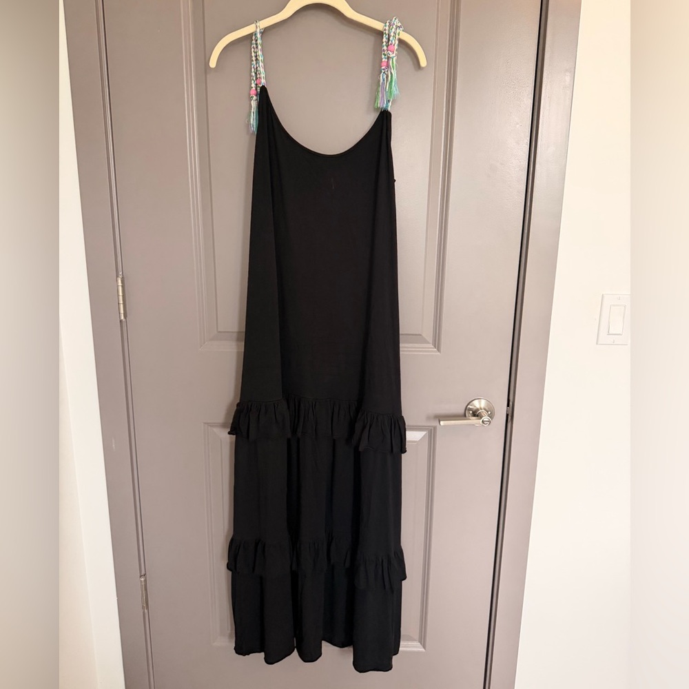Black Maxi Dress with Colorful Straps